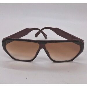 Vtg Carl Zeiss Fashion Sunglasses 8137 / 8502 Burgundy Black Frames Brown Lenses